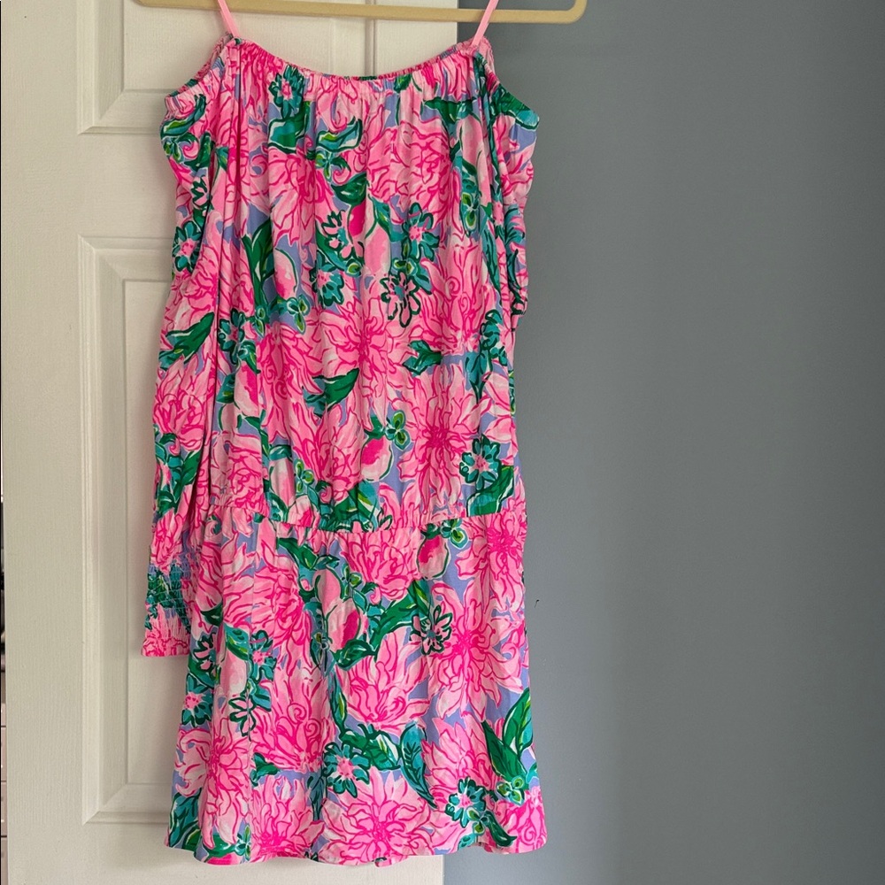 Lily Pulitzer Floral Pink and Green Women's Dress